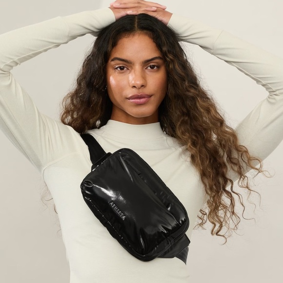 Athleta All About Shine Puff Large Belt Bag, Black - Picture 2 of 5